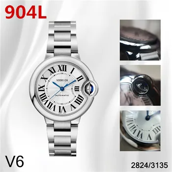 

luxury Brand Automatic Mechanical Watch V6 Edition BALLON BLEU stainless steel SS Bracelet 2824 Movement waterproof AAA watch