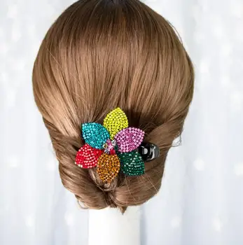 

Korean Shiny Crystal Hair Clip Diamond Flowers Hair Barrettes Women Large Duckbill Hair Clamp Fashion Wild Rhinestone Headdress