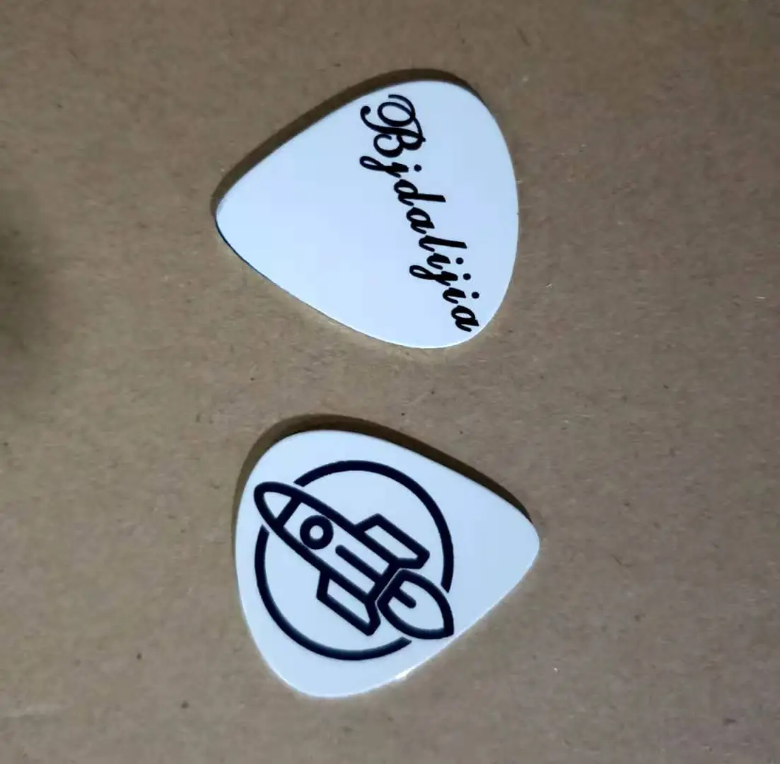 Sublimation Guitar Picks Heat Transfer Musical Instrument Pick Guzheng Picks DIY Christmas Gift Happy New Year