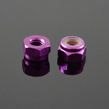 

5pcs M4 aluminum alloy stop loose anti-loose nuts with nylon washer locking self-locking colored nut purple color