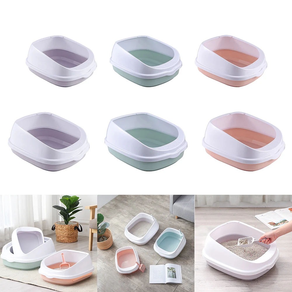 Semi-Enclosed High Fence Pet Cat Toilet Detachable Cat Litter Box Cat Toilet Dog Tray Clean Scoop Home Plastic Sand Box Supplies Semi-Enclosed High Fence Pet Cat Toilet Detachable Cat Litter Box Cat Toilet Dog Tray Clean Scoop Home Plastic Sand Box Supplies