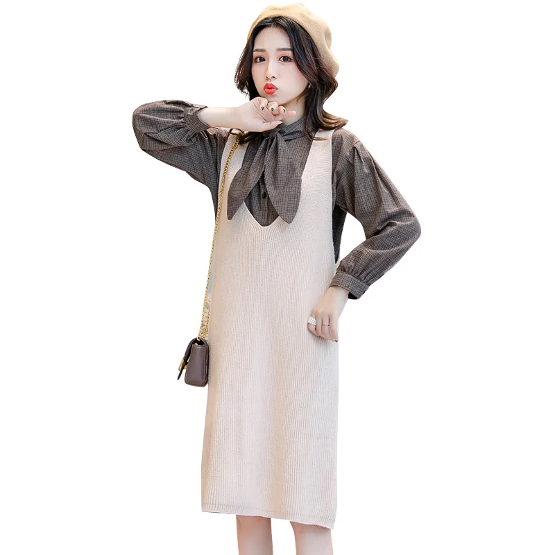 Pregnant women autumn suit loose casual pregnant women sweater long paragraph out large size skirt two sets of women