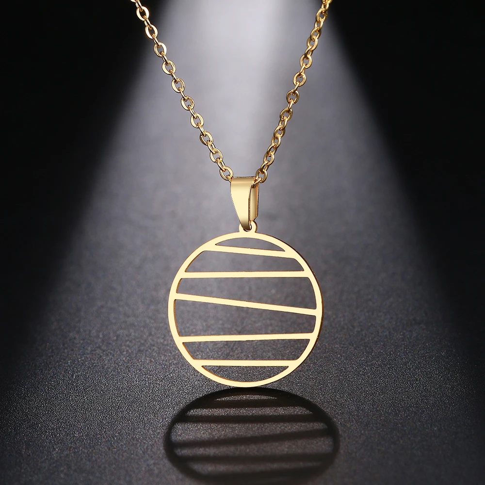 

DOTIFI Stainless Steel Necklace For Women Man Irregular Geometric Lines Pendant Necklace Engagement Jewelry