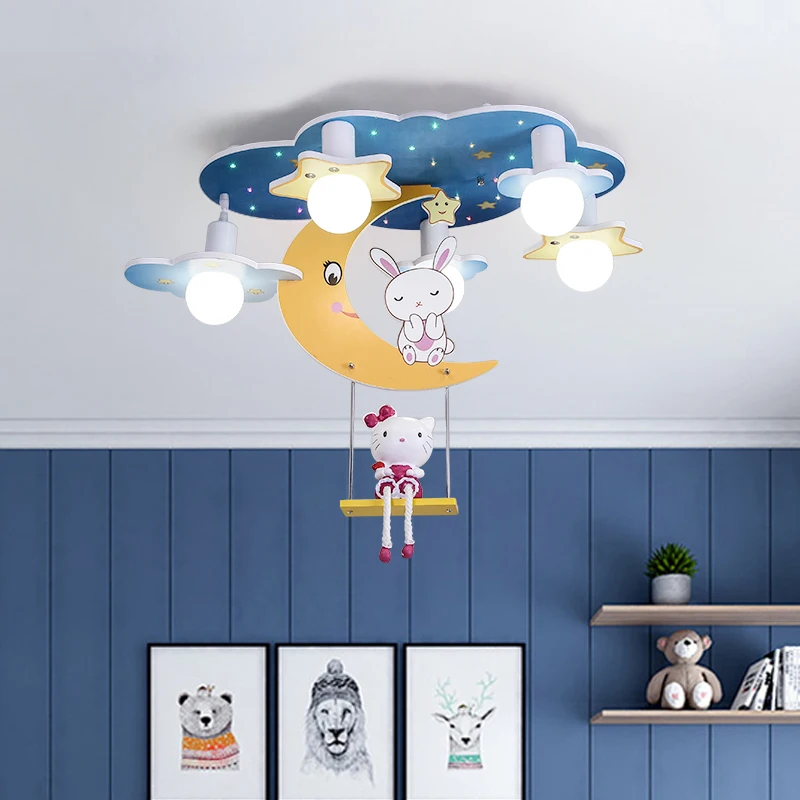Детская комната Led оригинальность мультфильм мальчик девочка Луна леверет комната лампа спальня лампы