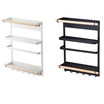 

Multi-Function Storage Rack Magnetic Refrigerator Rack Magnets Kitchen Storage Shelf Paper Holder Organizer Wall-Mounted Hanger
