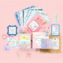 Conjunto de papel adhesivo para manualidades, tarjetas de papel de escritura, álbum de recortes, fabricación de tarjetas, diario, bricolaje, decoración de diario, papelería, 118 Uds.