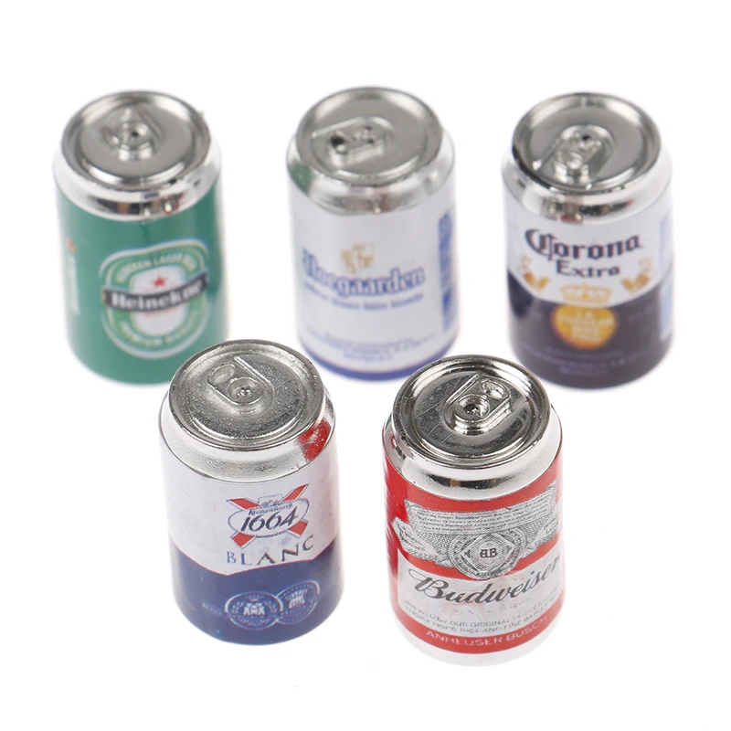 

5Pc 1/12 Miniature Scene Model Of Doll House Decorate Mini Soda Beer Can Miniature Food Art Supply DIY Decoration
