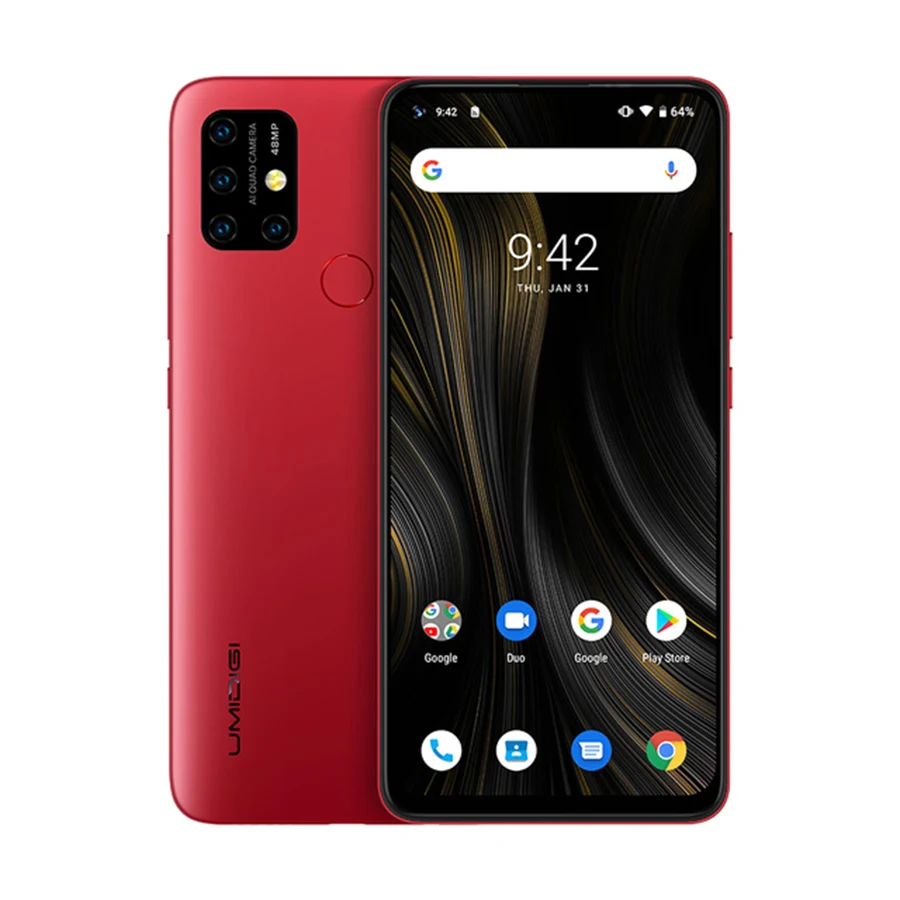 UMIDIGI power 3 Android 10 48MP Quad AI камера 6150mAh 6,5" FHD+ 4 Гб 64 Гб Helio P60 глобальная версия смартфон NFC мобильный телефон - Цвет: Red