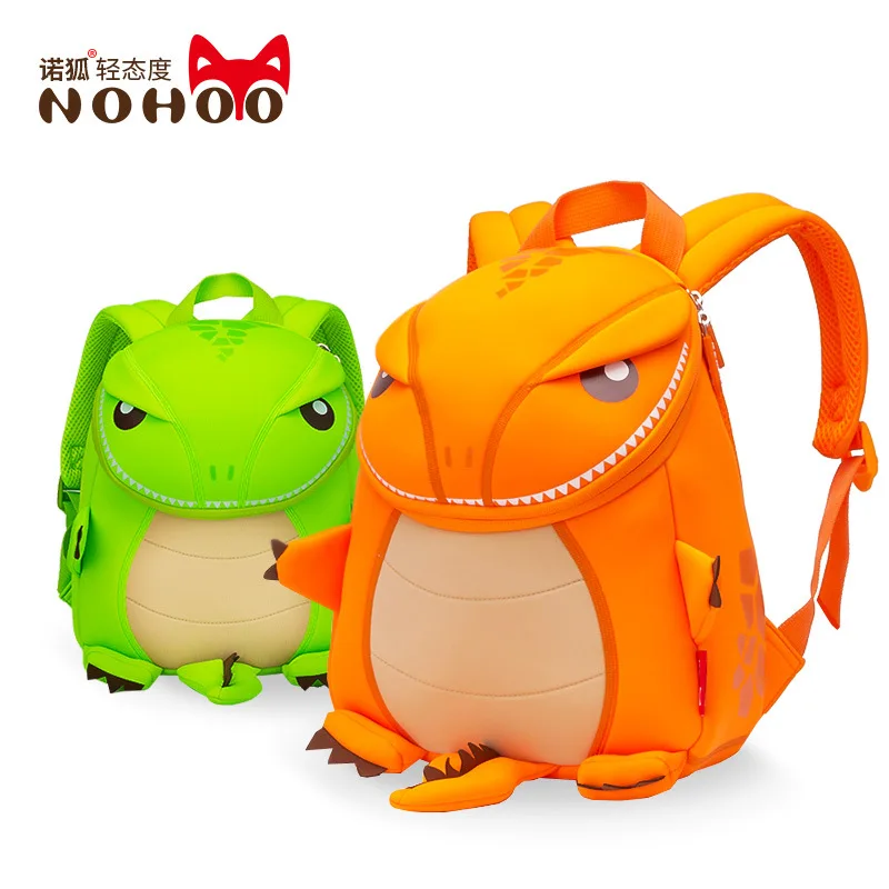 

NOHOO Cartoon Dinosaur School Bag 3-6-Year-Old Kindergarten Students Neoprene 3D Dinosaur Children Backpack Kindergarten