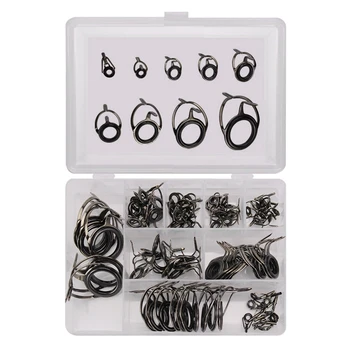 

85Pcs/Lot 9 Variety Size Stainless Steel Ceramics Bait Casting Rod Guides Fishing Parts Rod Building Repair Eye Ring Set