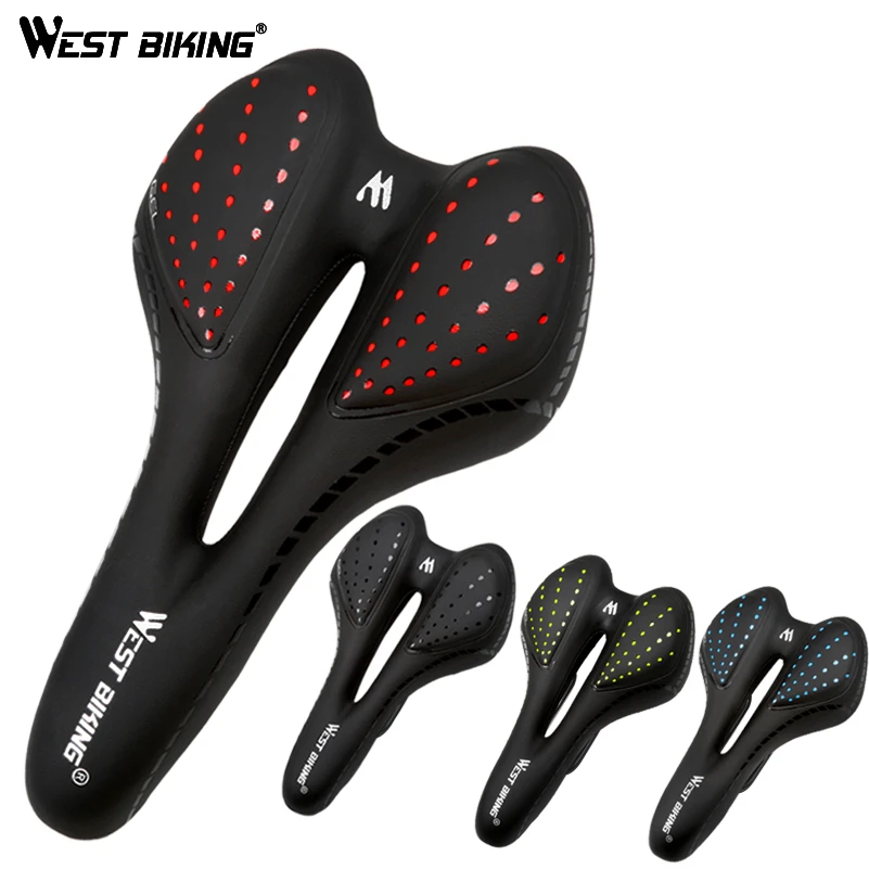 WEST BIKING велосипедное седло из искусственной кожи, дышащее Велосипедное Сиденье, водонепроницаемое противоударное велосипедное седло MTB, велосипедное седло, велосипедная часть