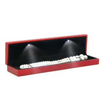 

2020 New Bracelet Box Square Wedding Pendant Ring Case with LED Light Jewelry Gift Box