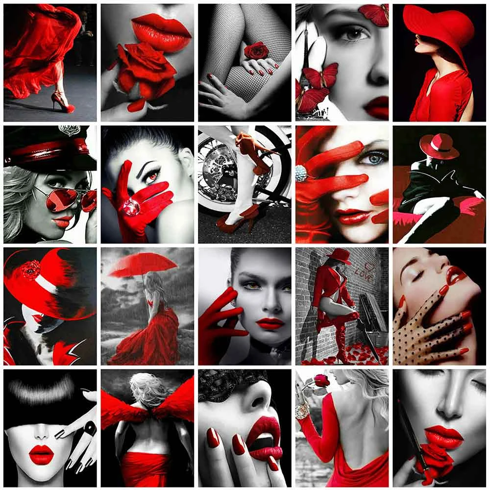 Evershine-Full-Square-Diamond-Embroidery-Red-And-Black-5D-DIY-Diamond-Painting-Woman-Cross-Stitch-Rhinestone