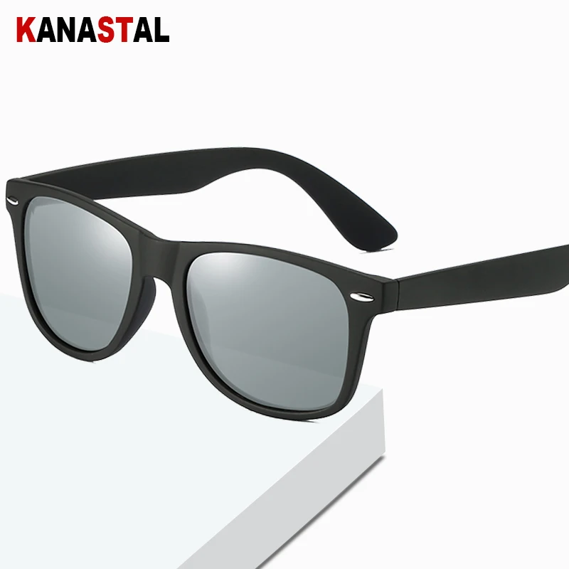 KANASTAL Sovraocchiali da Sole Donna Polarizzati Neri Scuri Uomo UV400 Sovrapponibili sopra Occhiali Vintage Quadrati Alla Moda Black Sunglasses Fit over Glasses -Nero Lucido