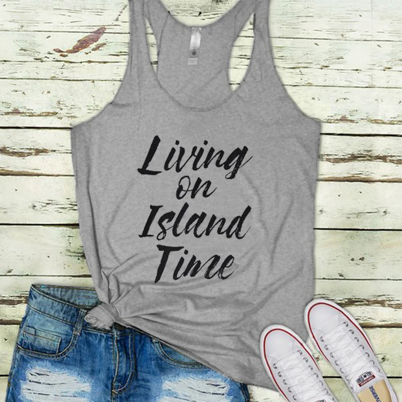 Топ на бретелях Live on Island Time сексуальные готические топы для тренировок забавная