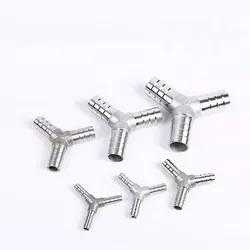 304 Stainless Steel Y-Shape Tee Barb Hose Fittings 6mm/8mm/10mm/12mm/15mm/16mm 3 Way Hose Tube Barb Barbed Coupling