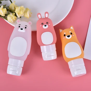 

Cartoon Animal Refillable Bottle Portable Bear Rabbit Dog Silicone Shampoo Shower Gel Lotion Storage Bottle Travel Organizer