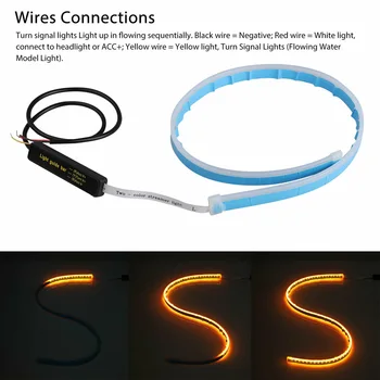 

Universal Turn Signal light Strip 60CM Cutable Slim Sequential Flexible