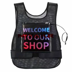 Camisa usável com tela diferente colorida, camiseta com bluetooth e visor de led para publicidade ao ar livre