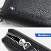 BISON DENIM Genuine leather Wallet Men Zipper Coin Pocket Long Purse Male Passport Multi-card Slots Wallet large capacity 5