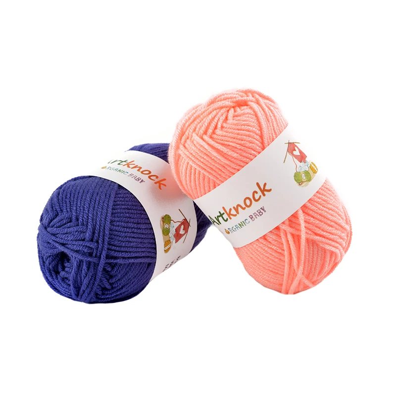 4 шт. хлопковая Смешанная Органическая пряжа для вязания крючком свитеров носков