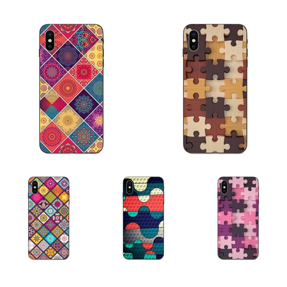 

Phone case for iphone 11 7 8 plus puzzle pieces print pattern puzzle series soft rubber case cover apple iphone iphone xr case