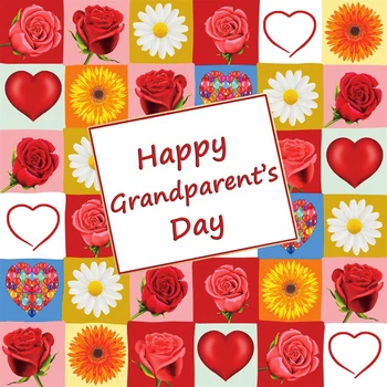 

Laeacco Photography Backdrops Happy Grandparent's Day Festivals Flower Rose Pattern Photo Background Photocall Photo Studio