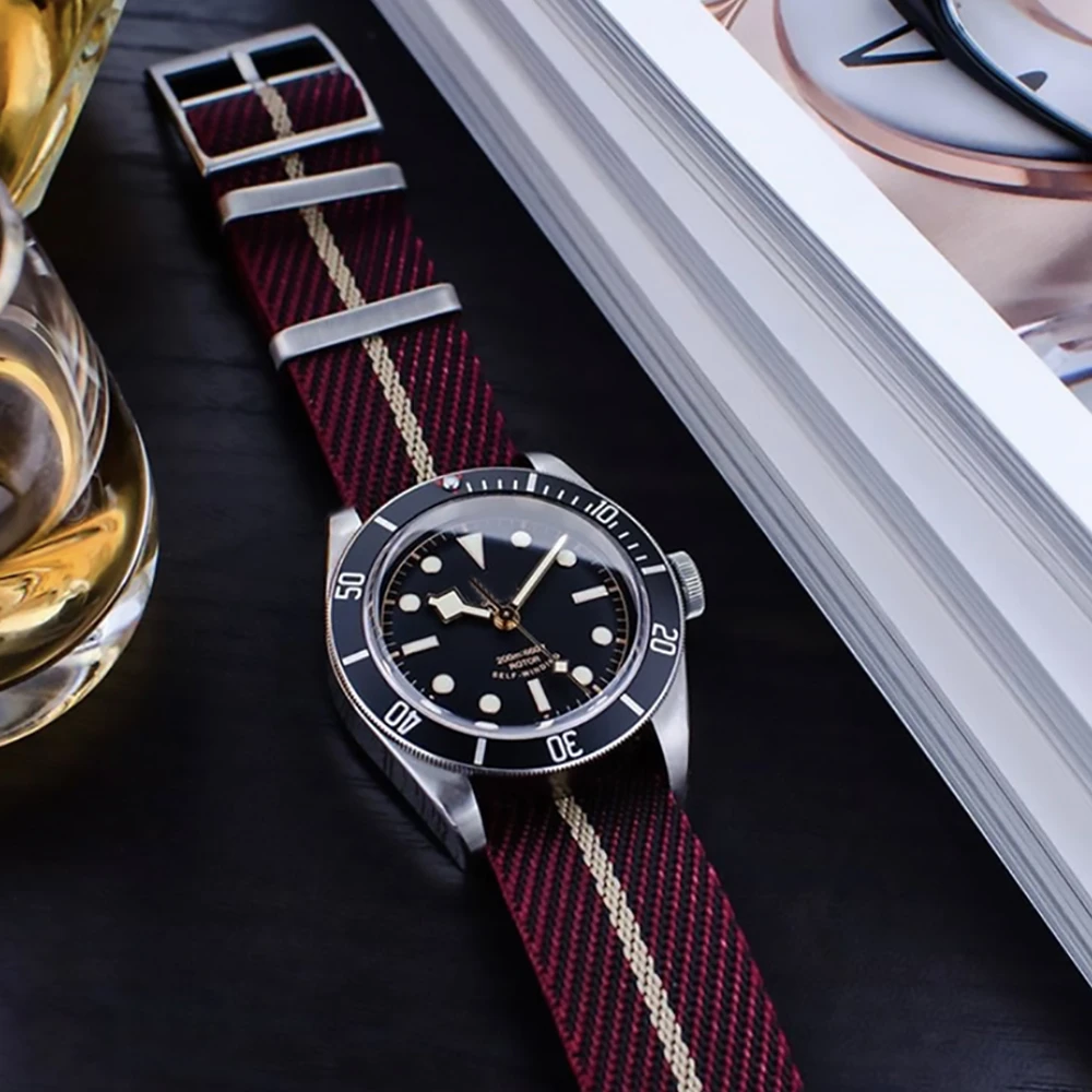Ein Stück Einzigen Pass Einstellbare Slanted Nylon Nato armband 20mm 22mm  Für Tudor Stoff Uhr Band|Watchbands| - AliExpress