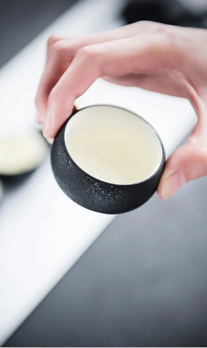 Черный дзен японский стиль грубая гончарная керамика чайный набор кунг-фу чайная церемония мастер чашка Бытовая чашки для Саке Ретро Декор
