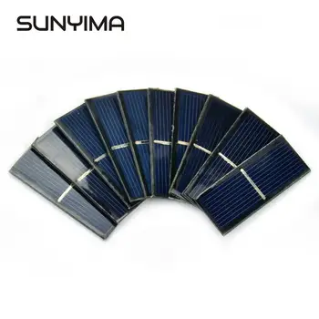 

SUNYIMA 10pcs polycrystalline silicon Solar Panels Cells 0.5V 220mA 55*22mm Photovoltaic Panel For DIY Solar Charger