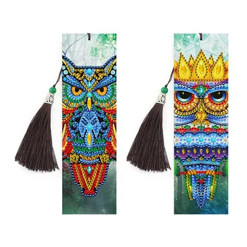 

DIY Special Shaped Diamond Bookmarks Hot Selling Durable Simple Multi-function Painting Leather with Tassel Creative Gifts
