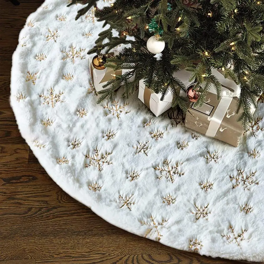 90/127 см дизайн белый плюш Снежинка сиквель елка юбка Рождественское украшение