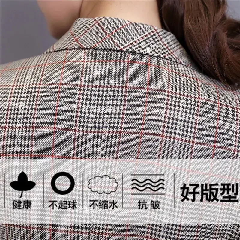 Весна стиль плед Slim Fit для похудения с длинным рукавом отстающего Универсальный костюмы для маленьких женские пальто