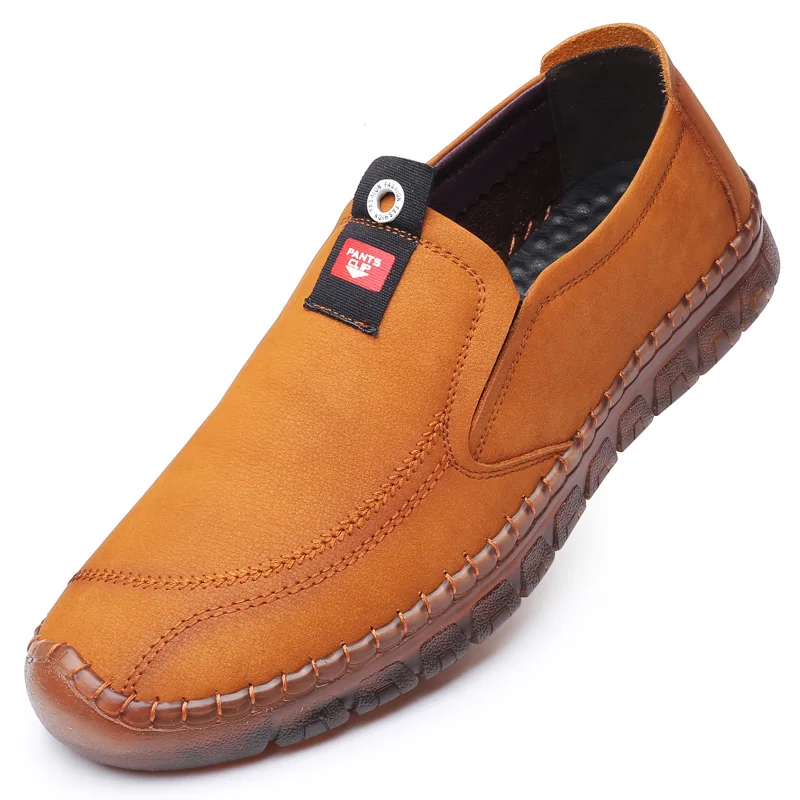 Мужская повседневная обувь удобные мужские оксфорды из натуральной кожи на плоской подошве для вождения# DH9A62 - Цвет: brown