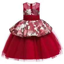 Детское платье с цветочным узором для девочек, свадебное платье для маленьких девочек 2, 4, 6, 8, 10, 12 лет, вечерние платья для маленьких девочек на день рождения, рождественские платья