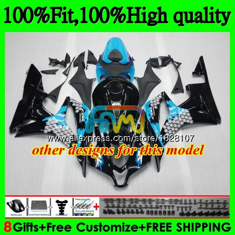 Литья под давлением для HONDA CBR600 CBR 600 граффити синий RR CC 600RR 600F5 F5 07 08 60BS. 5 CBR600RR CBR600F5 600CC 2007 2008 обтекатель oem