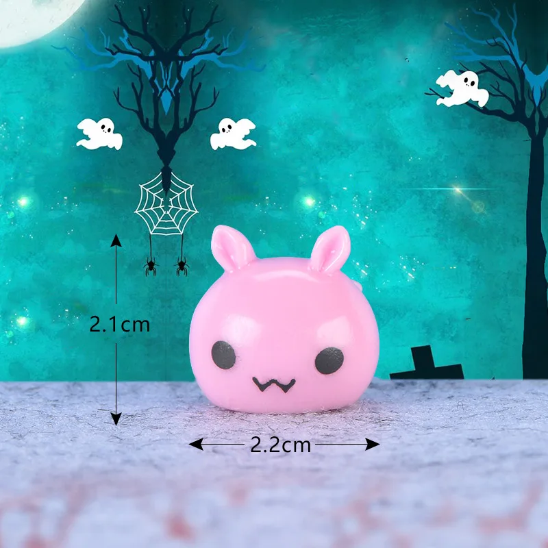 Pink Bat Хэллоуин приведение в виде тыквы бог смерти миниатюрная Статуэтка Модель Пейзаж кукольный домик дом Фея Украшения Сада аксессуары современные - Цвет: Pink Bat