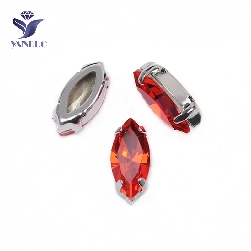 With Silver Claw Yanruo 4200 все размеры Hyacinth забавные маркизы Камни Точка назад Strass красные стразы для нашивки стеклянные кристаллы для рукоделия - Цвет: With Silver Claw