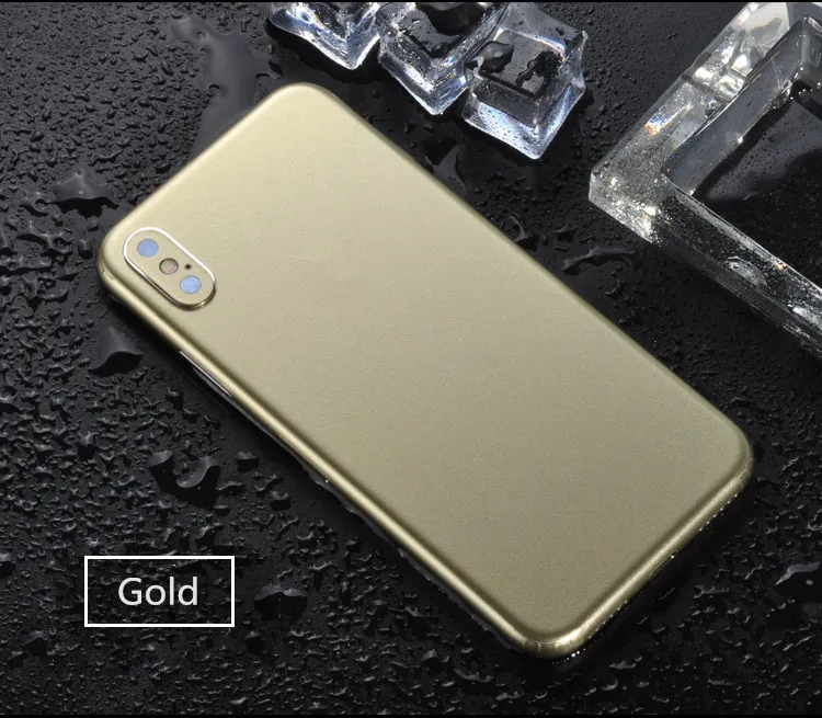 Золотой Ледяная поверхность для IPhone X XS XSMax XR задняя пленка Тонкая Защитная пленка для экрана защитные наклейки крышка Цвет Пастер задняя декоративная пленка - Цвет: Золотой