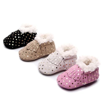 

Baby Boots Winter Warm Soft Soled Baby Boys Girls Tassel Anti-Slip Booties Snow Boots Newborn Infant Cotton Plush Shoes Hot