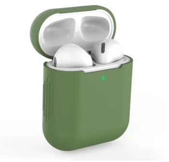 

Simple solid color wireless Bluetooth protective case full package soft silicone anti falling for airbods earphone case fashion