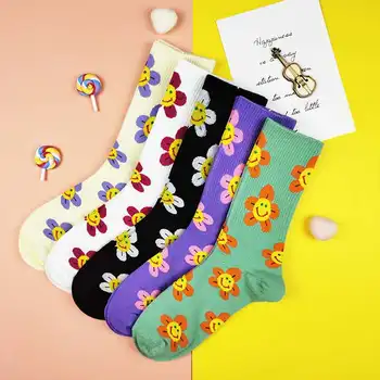 

Socks children floret color medium tube fashionable wear versatile personality long tube high waisted socks