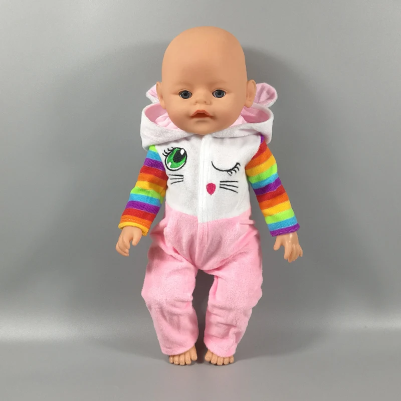 Одежда для куклы подходит 43 см игрушка Новорожденные куклы аксессуары мультфильм розовый мультфильм кусок ребенка Ползания одежда 072