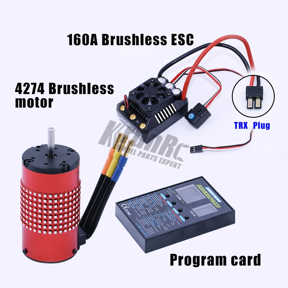 WP-6BL 160 8S RTR водонепроницаемый бесщеточный 160A ESC+ 4274 2200KV двигатель+ светодиодный программирование для 1/6 RC автомобиль грузовик - Цвет: TRX plug