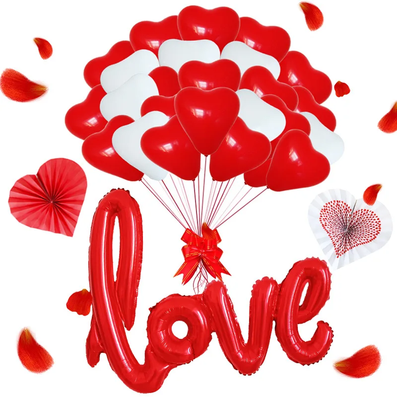 

Утолщенной 12-дюймовый в форме сердца Свадебное предложение белые латексные воздушные шары в форме сердца Бумага вентилятор белого и розового цвета сняты ко Дню Святого Валентина воздушный шар