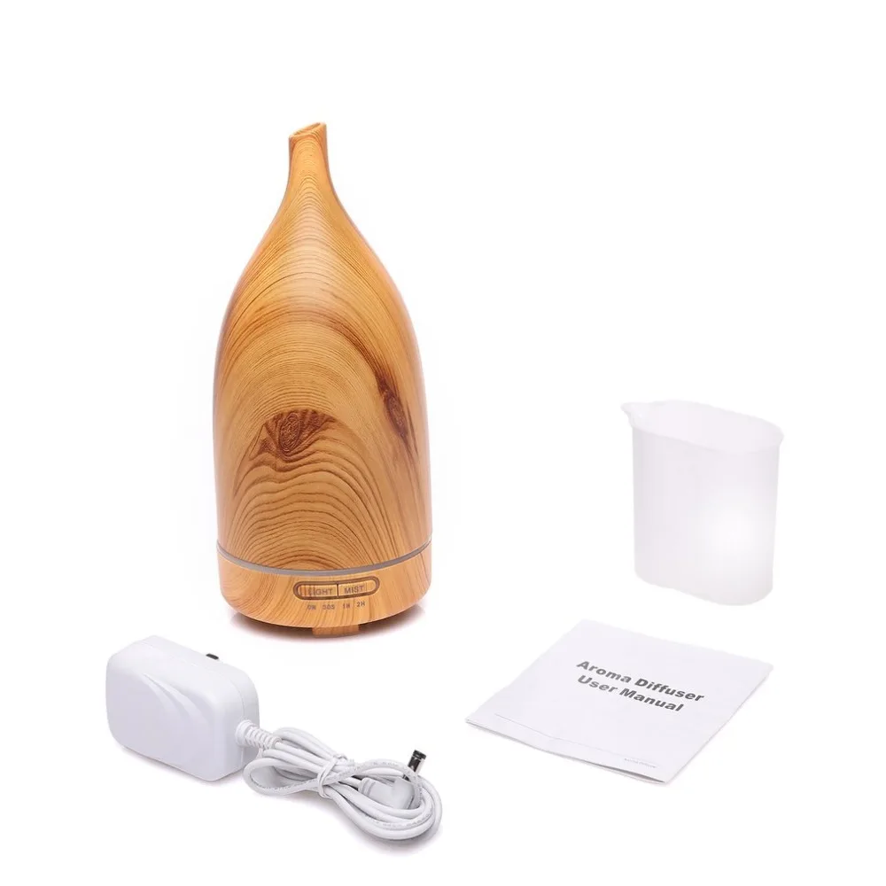 

100ml essential oil diffuser ultrasonic humidifier wood aroma air diffuser led lights for home cool mist maker fogger