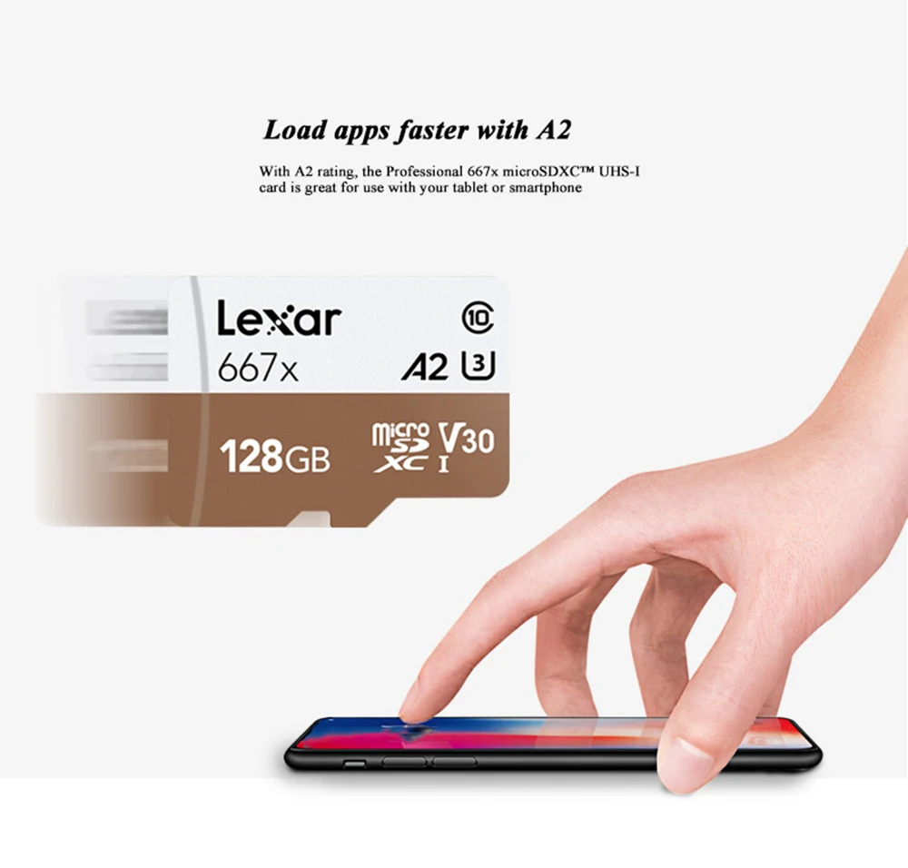 Новинка года Lexar Professional 667x micro SDXC UHS-I карты SD карты памяти 64 ГБ 128 ГБ 256 ГБ U3 V30 A2 100 МБ/с./с чтение 90 МБ/с./с Запись