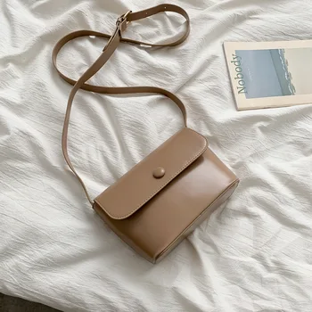 

Women's bag 2020 new Korean version of the simple ladies single shoulder messenger bag high sense retro PU bag female