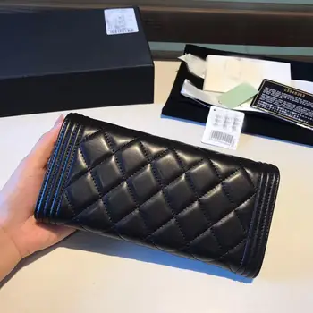 

Luxury designer fashion ladies wallet rhombic stitch purse classic leather handbag new coin purse clutch