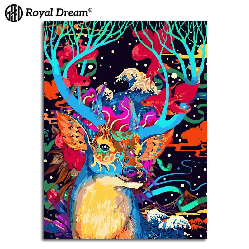 

Manufacturers Customizable Digital Oil Painting DIY Scenery Flower Deer Fluke Queen Handmade Painting Hanging Painting Living Ro